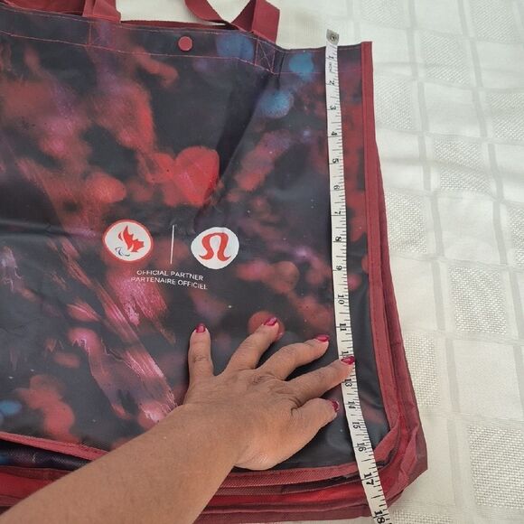 Lululemon Athletica Red and Black Tote Reusable Bag Trio Bundle Of 3 Bags - Picture 7 of 16